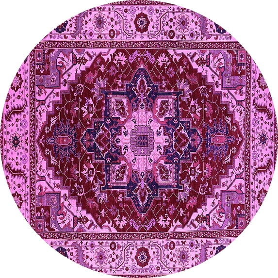 Ahgly Company Indoor Round Persian Pink Traditional Area Rugs, 8' Round