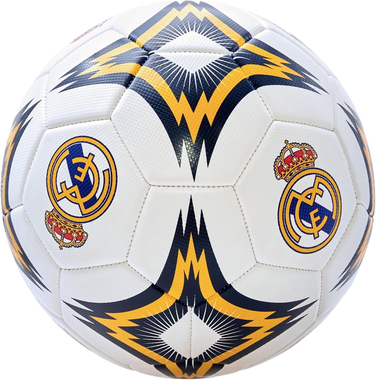 Icon Sports Official Licensed Real Madrid Soccer Ball Prism Design - White Size 5 Textured