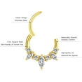 thumbnail image 2 of 16G Septum Ring Surgical Steel Daith Earring, CZ Gemstone Septum Clicker Daith Piercing Jewelry, 2 of 6