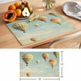 thumbnail image 6 of Retro Hot Air Balloon Placemats Set of 6 Modern Flying Balloon Place Mats Indoor Wipeable Table Mats Washable Cloth Dining Table Placemats for Kitchen Holiday Party Home Decor 13x19 Inch, 6 of 9