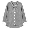 thumbnail image 5 of Gamivast Striped Shirts for Women Button Down V Neck Long Sleeve Casual Loose Tunic Tops for Leggings Comfort Fit Fall Fashion Blouses Work Office Everyday Wear, 5 of 6