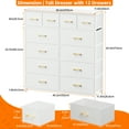 thumbnail image 6 of YILQQPER 12 Drawer Fabric Dresser Accent White Dresser Chest Storage Organizer for Bedroom with WoodBoard and Artificial Leather for Living Room, Hallway, Entryway, Closet, Nursery, Kids Bedroom, 6 of 7