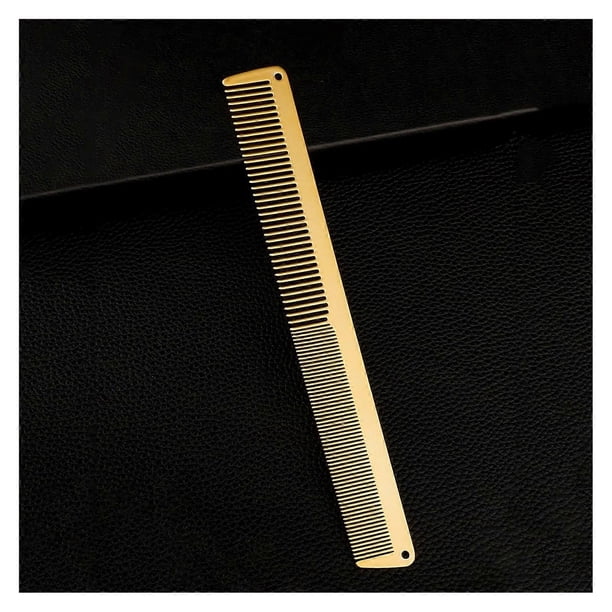 Peine de acero para cortar el cabello con dientes anchos y redondeados para desenredar y peinar profesionalmente el color A