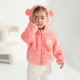 thumbnail image 6 of Usaibhir Baby Boys Girls Fleece Jackets Zip Up Hoodies Cute Bear Coats Fall Winter Fuzzy Jacket Newborn Boys Girls Outwear 0-3T, 6 of 12
