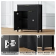 thumbnail image 7 of Laintene Storage Cabinet Set of 3, Sideboard Buffet Cabinet with Storage Drawer and Adjustable Shelf, 28" Wooden Accent Entryway TV Cabinet for Living Room, Black, 7 of 7