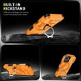 thumbnail image 2 of TECH CIRCLE for iPhone 17 PC+TPU Hybrid Case Cover, with 360° Rotating Ring Bracket/Magnetic Car Bracket/Matte Shockproof Protective, Compatible with MagSafe Slide Camera Lens Cover,Orange, 2 of 10