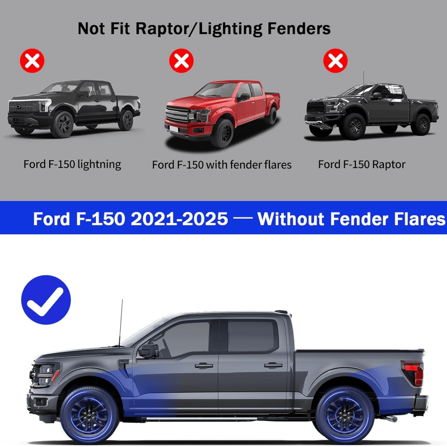 Mud Flaps for Ford F150 2025 2024 2023 2022 2021 Mud Flaps for Trucks Pickup Splash Guards Fenders for Ford F150 mud Flaps no Drill Mud Gards Mudflaps