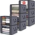 thumbnail image 1 of Bolsas de almacenamiento Fab Totes, paquete de 8 unidades de ropa, 60 litros de capacidad, color gris, 1 of 7