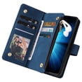 thumbnail image 2 of Dteck Compatible with Samsung Galaxy Z Fold4 Wallet Case,Premium PU Leather Zipper Flip Folio Wallet Magnetic Closure Built-in Kickstand Protective Cover,Blue, 2 of 7