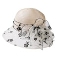 thumbnail image 6 of CENTIE Sun Hats Womens Dress Hat Wide Leaf Flower Bridal Shower Sun Hat Beach Hat Beige, 6 of 8