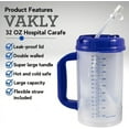 thumbnail image 4 of Vakly Deluxe Hospital Carafe 32 oz with Straw - Double-Wall Insulated Plastic Water Bottle - 2 Count, 4 of 7