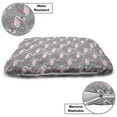 thumbnail image 3 of Flamingo Pet Bed, Faded Island Jungle Tree Leaves Pink Birds Hawaii Wildlife Nature Inspirations, Resistant Pad for Dogs and Cats Cushion with Removable Cover, 24" x 39", Grey Rose Pink, by Ambesonne, 3 of 4