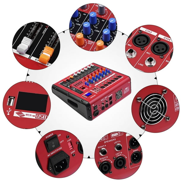 12 Channel DJ Mixer Audio Professional Power Mixing Amplifier Digital Mixer  +48V Phantom Power Us Plug - China Power Mixing Mixer and Digital Mixer  price