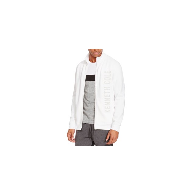 Kenneth Cole Mens Logo Sweatshirt, White, Small