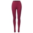 thumbnail image 2 of A2Y Women's Solid Basic Cotton Fitted Full Length Moto Leggings Cabernet XL, 2 of 5