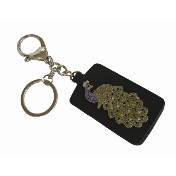Jeweled Peacock Amulet Keychain