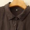 thumbnail image 6 of CUSTG Casual Shirts For Women Summer Vintage Comfortable Loose Solid Color Button Down Lapel Blouse Soft Tops, 6 of 8