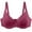 Wine, variant on Timegard Wireless Bras for Women Plus Size Flower Lace Breathable Adjustable Strap Solid Color Thin Bras