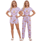 thumbnail image 1 of Pijama De 3 Piezas Mujer Pantalon Short Y Playera A Juego, 1 of 5
