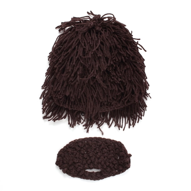 Gorro de peluca Gorro de barba Gorro de máscara tejido a mano Gorro de lana cálido decorativo para niños