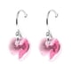 thumbnail image 5 of Juego de aretes y collar de caucho con dije en forma de Corazón, plata mexicana ley .925, Rosa, 5 of 5