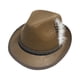 thumbnail image 5 of Sombrero Fedora para hombre, sombrero de jazz, traje de los años 20, sombreros de cubo, sombreros de bombín Derby informales, gorra de ala rizada para Marrón Salvador Sombreros Fedora para Hombre, 5 of 9