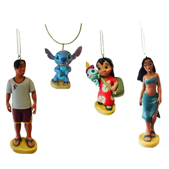 Lilo Stitch Sister Nani & Boyfriend 4pc Ornament Set Figure Figurine 3” Pvc New