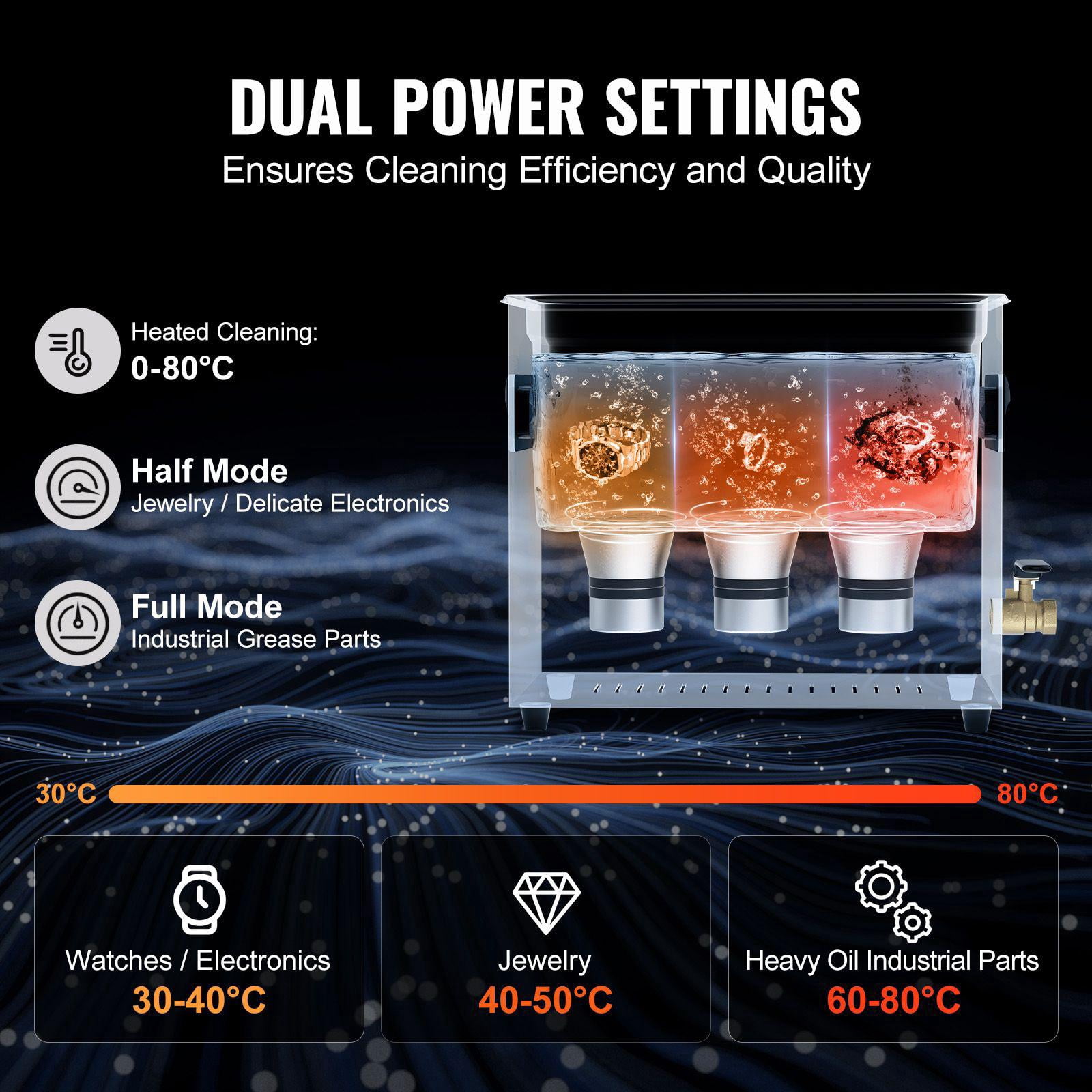 6L 180W Digital Ultrasonic Cleaner with Heater Timer Gentle Mode Upgraded Degassing 40kHz Industrial Cleaning Machine for Jewelry Retainer Tools