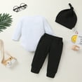 thumbnail image 3 of Tiny Cutey Baby Boy 1st Birthday Outfit Fall Winter Long Sleeve Bodysuit Romper Pants Hat Coming Home Outfit Clothes Set for 3-6 Months, 3 of 8
