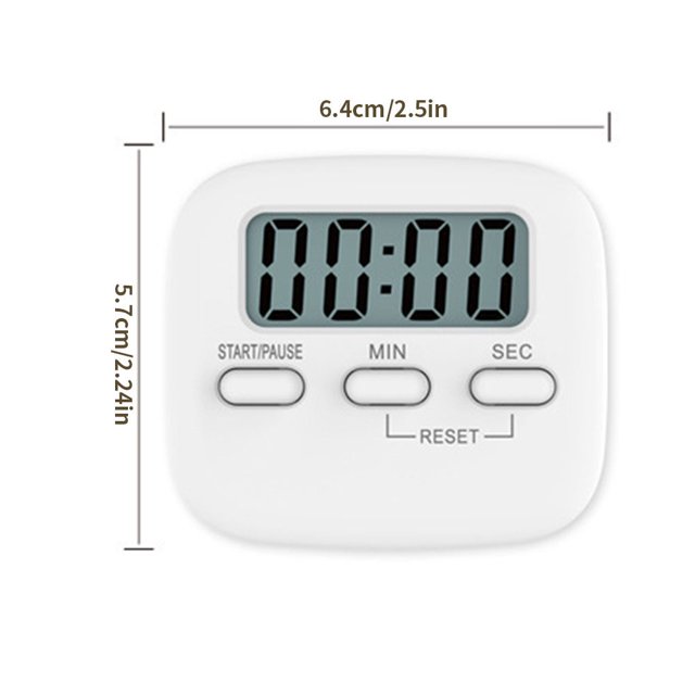 Ruiboury 2 Pieces Kitchen Timer Cooking Baking LCD kitchen digital timer Display Countdown Student Lab Digital Timer Home Kitchen Gadget