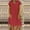 *Red, variant on ClodeEU Women's Linen Blend Short Sleeve V Neck Loose Fit Dress ,Solid Color Casual Summer Midi Dress Khaki^,Womens Plus XL
