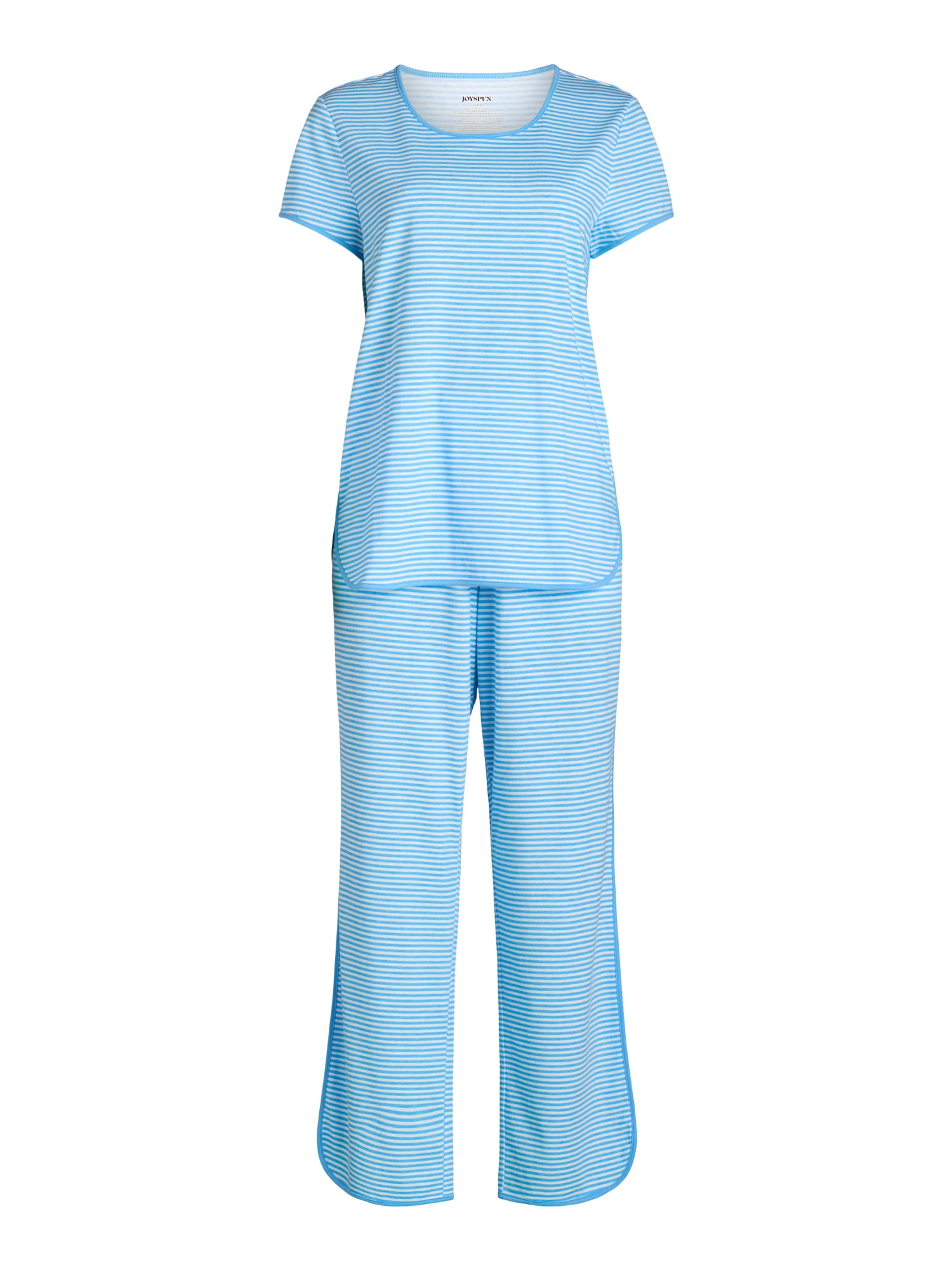 Joyspun Women's and Women’s Plus Lightweight Sleep Tee and Pants Set, 2-Piece, Sizes XS to 3X