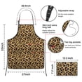 thumbnail image 3 of Brown and Black Leopard Print Apron-Garden Aprons for Women with Pockets-Cotton Linen Waterproof Kitchen Cooking Gardening Aprons Adjustable for Kitchen,Cooking,BBQ and Salon 33x27 Inch, 3 of 7