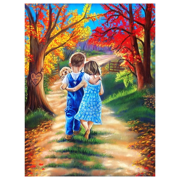 Cuadros Decorativos (DF4033) 5D DIY Taladro Completo Pintura Diamante Punto de Cruz Bordado Manualidades (Child08) 30x40cm Tmvgtek embutido en tela