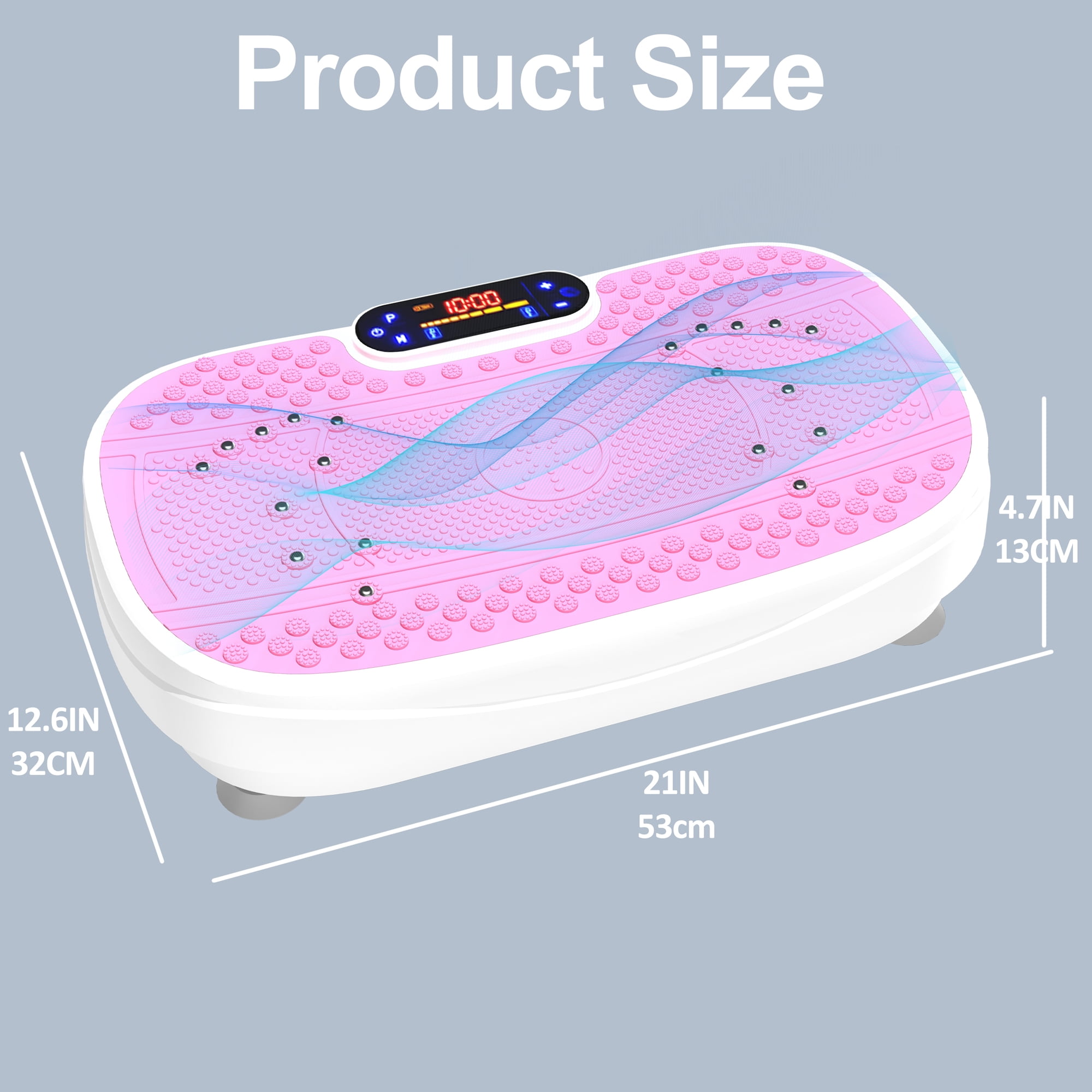 HomePerch Vibration Plate Exercise Machine for Lymphatic Drainage, Whole Body Workout Fitness Platform with Resistance Bands, Shake Board for Weight Loss & Home Gym Training  Pink