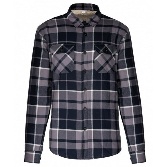 Kariban Mens Checked Sherpa Lined Shirt Jacket