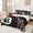 Black Brown B, variant on Feelyou Ribbon Monogrammed Bed Sheets for Girls, Cheetah Leopard Print Full Size Sheets, Black Brown, 4pcs, 1 Flat Sheet, 1 Fitted Sheet and 2 Pillowcases