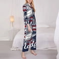 thumbnail image 3 of Fotbe Mallard Duck With American Flag Pattern Long Sleeve Pajama Set for Women,Sleepwear Set,2-piece Loungewear Set,Soft PJs Comfy Nightwear with Pockets -X-Large, 3 of 7