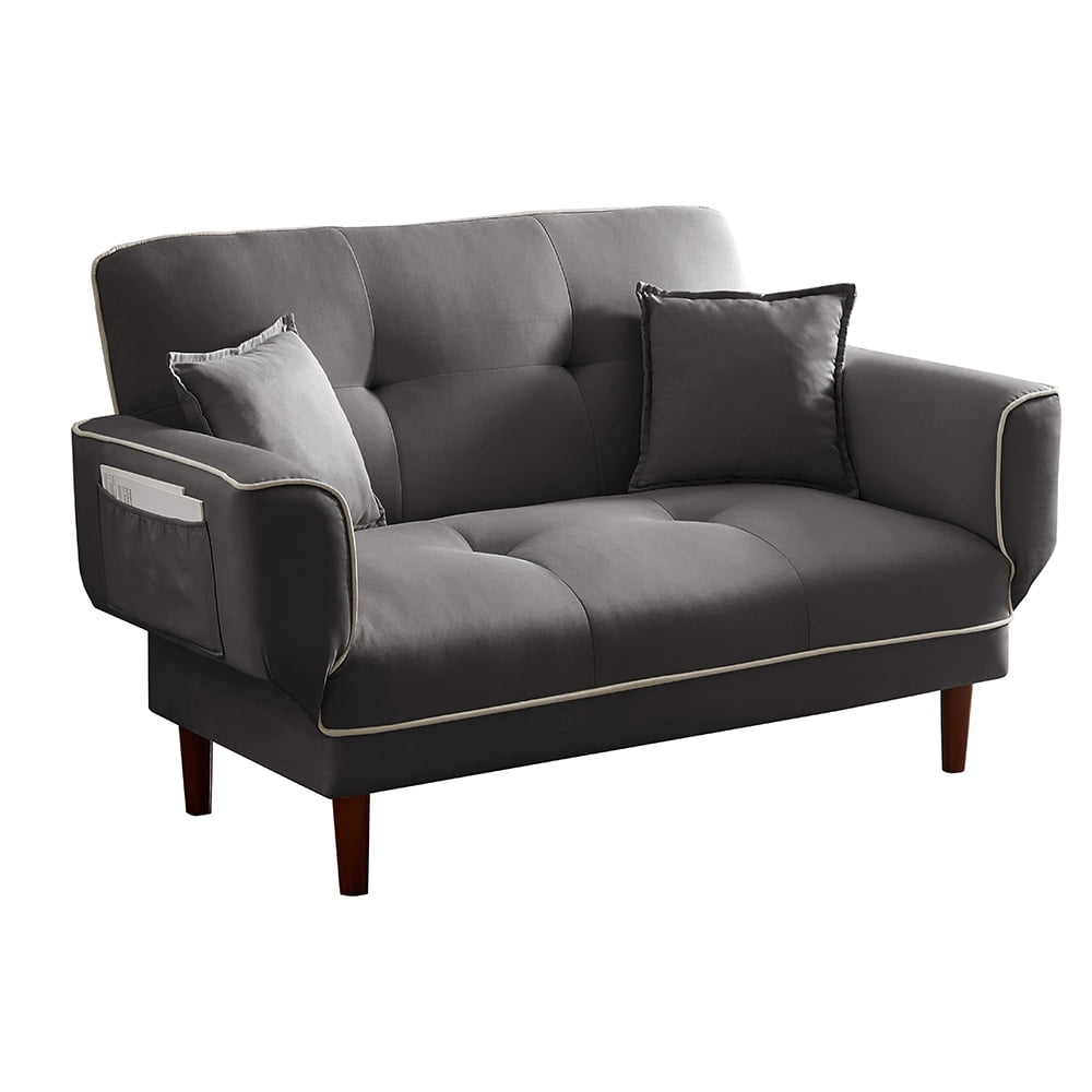 Lowestbest Mid Century Modern Sofa Sleeper Bed with 2 Pillows, Gray Lowestbest Mid Century Modern Sofa Sleeper Bed with 2 Pillows, Gray