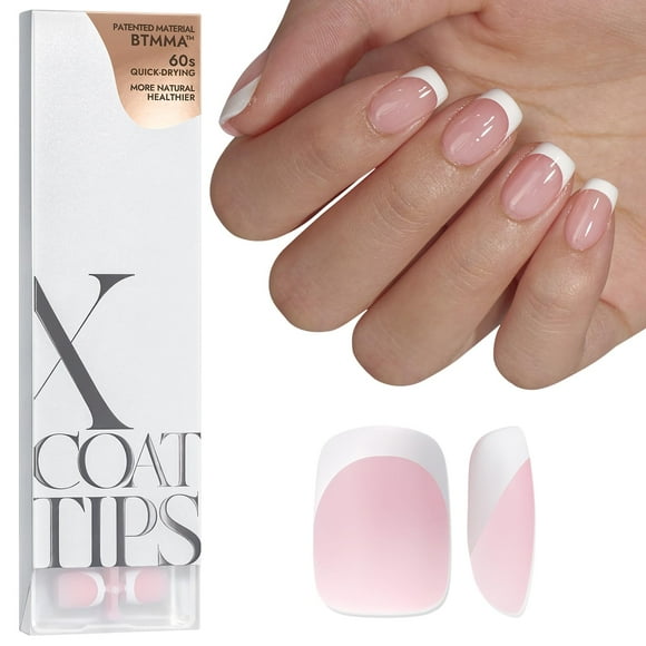 Gel francés Press On Nails btartboxnails XCOATTIPS, blanco