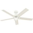 thumbnail image 3 of Hunter - Erling Indoor Ceiling Fan With Light, Remote, 52-inch, Fresh White, Modern-style, 6-speed WhisperWind Motor, Energy Star, 52851, for Living Rooms, Bedrooms, 3 of 18
