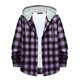 thumbnail image 1 of Men's Plaid Shirt Hooded Button Sweatshirt Men's Casual Fashion SweatshirtL, 1 of 4