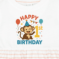 thumbnail image 4 of Inktastic Happy 1st Birthday Monkey Party Theme Girls Baby Dress, 4 of 5