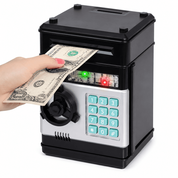 Piggy Bank Cash Coin Can ATM Bank Electronic Coin Money Bank for Kids Age 3-12,Money Savings Box Mini ATM Coin Bank Toys Gifts for 3 4 5 6 7 8 9 10 11 12 Year Old Boys Girls