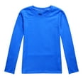 thumbnail image 3 of Staki Girls Tshirts Kids Long Sleeve Crewneck Shirts Fall Tops Tees Fall Clothes for Girls(Fluorescent Blue,8-9 years), 3 of 3