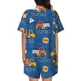 thumbnail image 6 of Fotbe Construction Vehicles Print Pajama Set for Women 2 Piece Loungewear Short Sleeve Tops and Shorts Set Soft Sleepwear-3X-Large, 6 of 7
