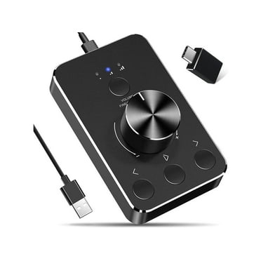 AUBEAMTO USB Multimedia Controller Knob with 3 Volume Control Modes and One-Click Mute Function Volume Controller Audio Adjuster for MAC/Win7/8/10, with 5ft Cable and USB-C Adapter