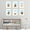 thumbnail image 4 of Koyal Wholesale Nursery Kids Room Woodland Animals Unframed Wall Art Poster, 8.5x11-inch, Inspirational, Cute Watercolor Blue Sky, Bear Raccoon, Fox, Bear, Squirrel, 6-Pack, 4 of 5