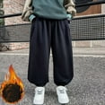 thumbnail image 4 of Byoo Boys Jogger Pants Casual Baggy Wide Leg Straight Fit Trousers with for Kids Comfortable Sportswear,Black, 4 of 5
