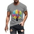 thumbnail image 2 of Qertyioot Hommes Imprimer Manches Courtes Col Rond T-shirt Casual Mode Manches Courtes Été Économies, 2 of 5
